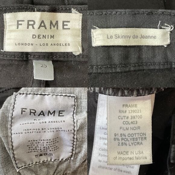 Frame Black Film Noir Le Skinny de Jeanne Jeans 25 - Picture 4 of 5